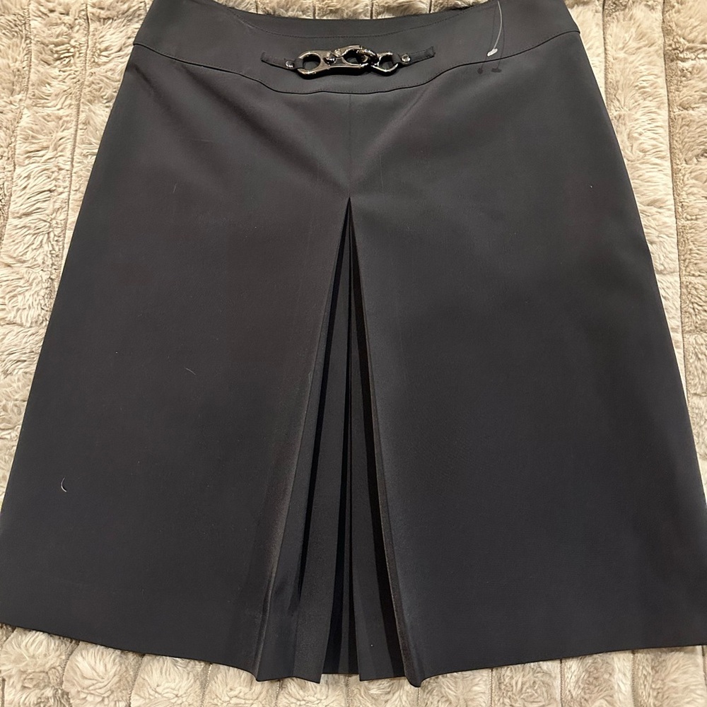 Per Se Gray Knee-Length Pleated Pencil Skirt WAIST 14 1/2